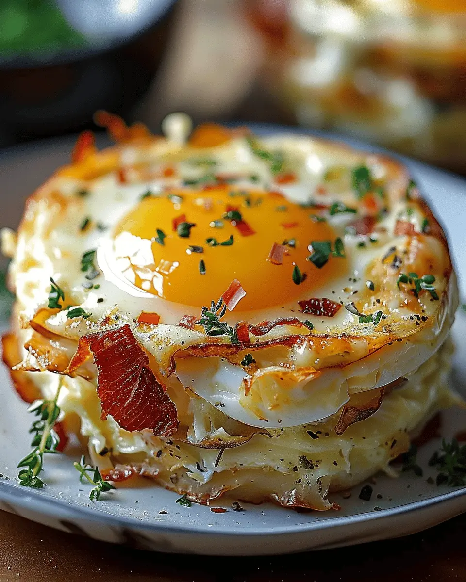 Baked Eggs Napoleon: Easy Recipe with Turkey Bacon and Chicken Ham