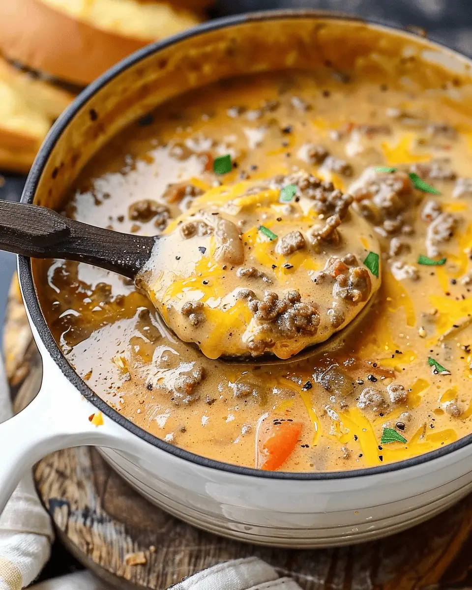 Cheeseburger Soup: Indulgent Comfort with Turkey Bacon and Chicken Ham