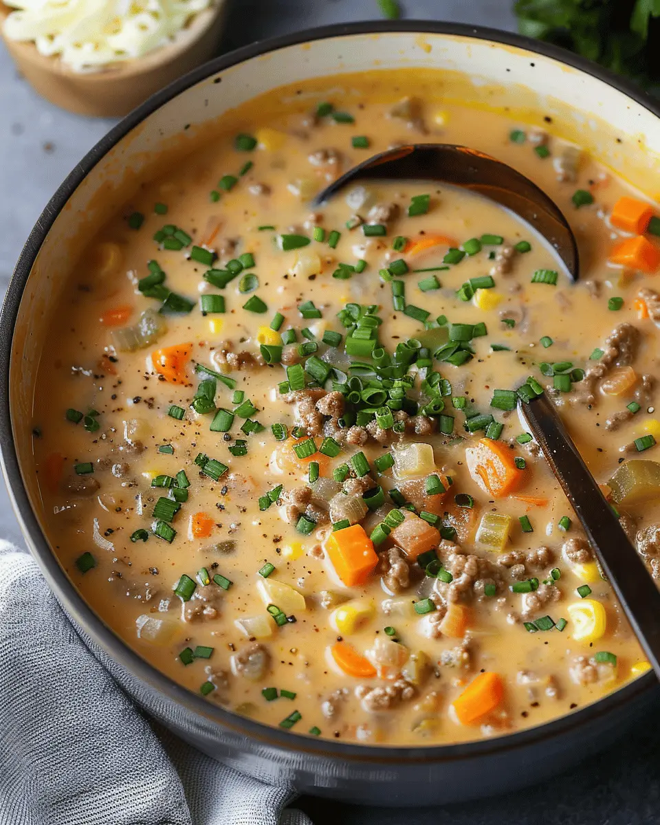 Cheeseburger Soup: Easy, Indulgent Comfort Food with Turkey Bacon