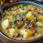 Cheesy Hamburger Potato Soup