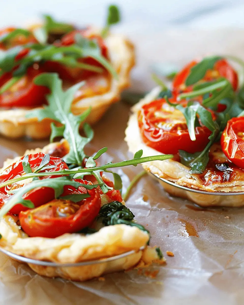 Cherry tomato tartlets: Easy bites with rocket and turkey bacon
