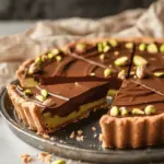 Chocolate Pistachio Tart with Ganache
