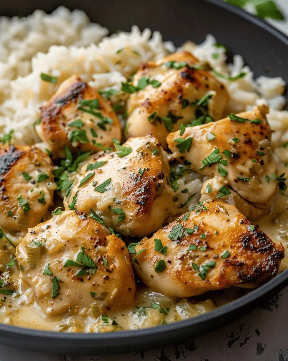 Creamy Herb Chicken: Easy Comfort with Basmati Rice Delight