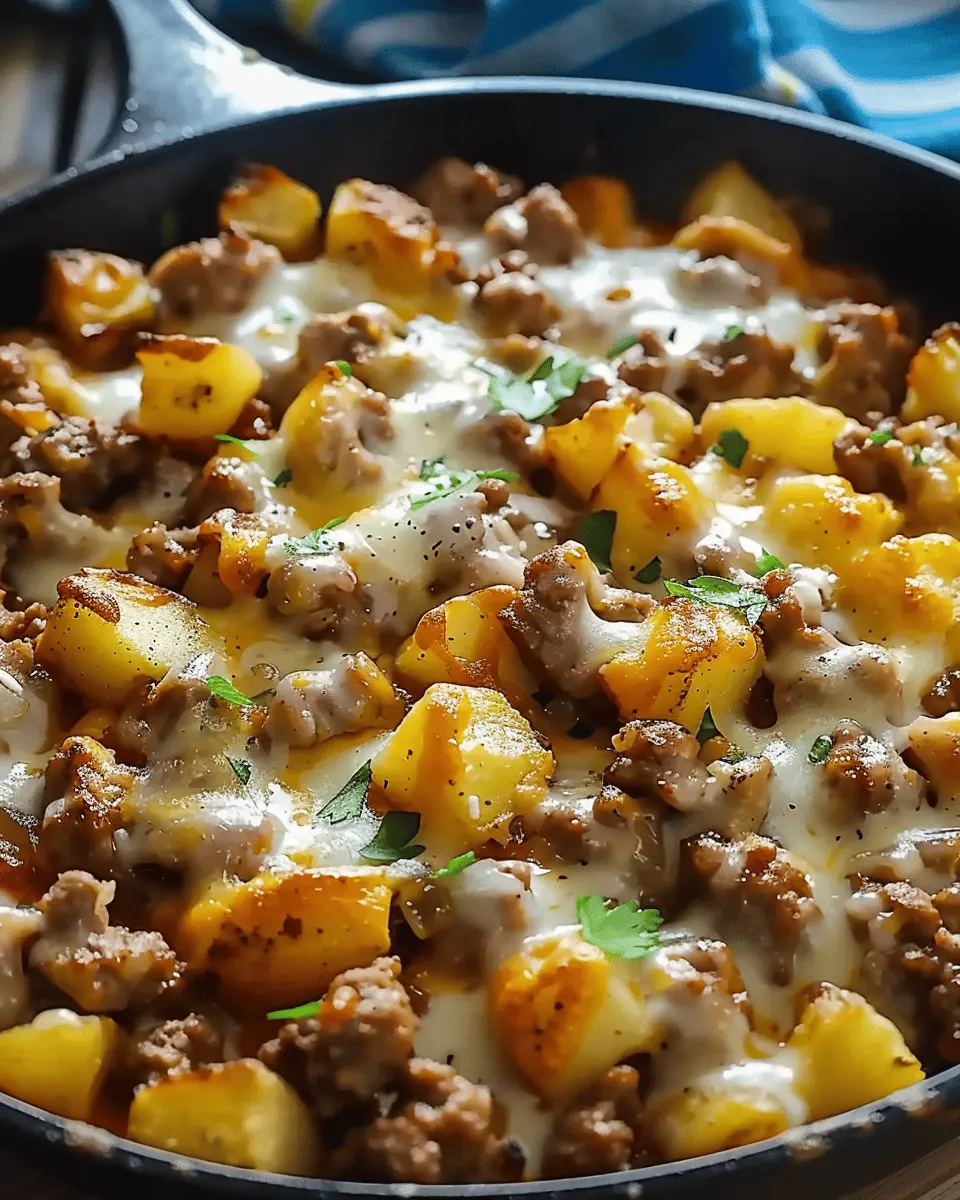 One-Pan Cheesy Meat & Potato Skillet: Easy Meal for Comfort Food Lovers