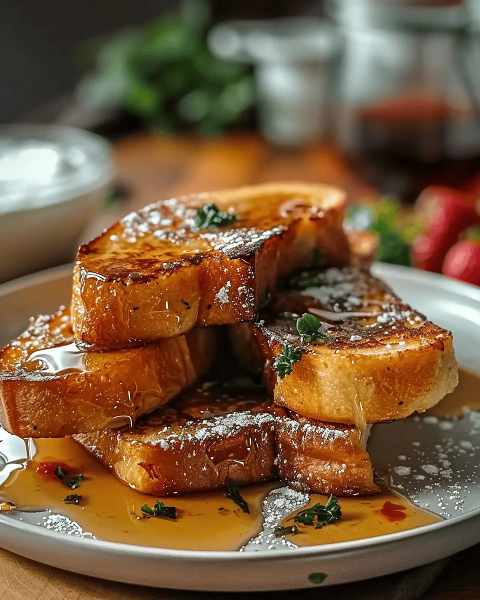 Savory French Toast with Turkey Bacon and a Touch of Herbs