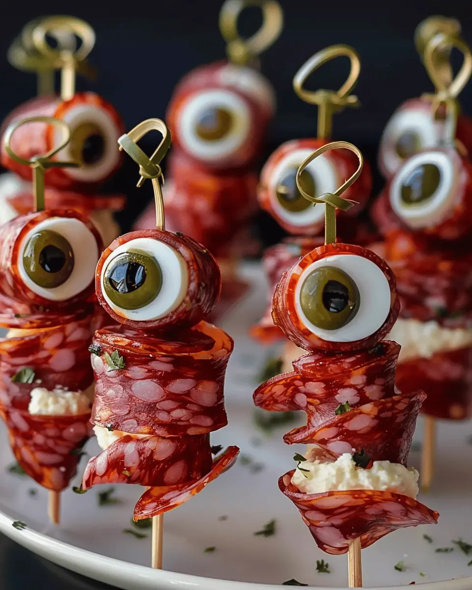 Skewered Salami Eyeballs: Fun and Easy Appetizer for Parties