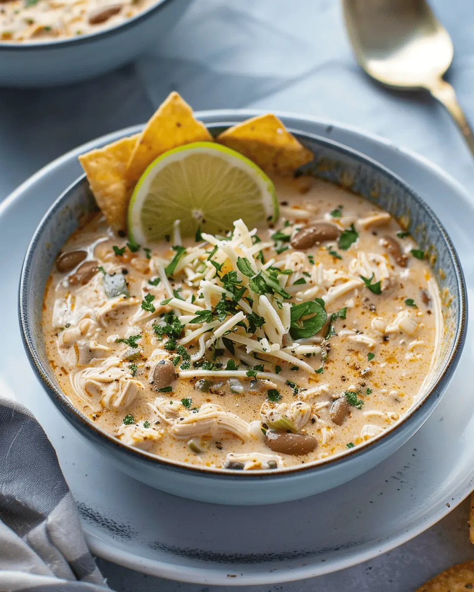 White Chicken Chili Recipe with Cream Cheese and Turkey Bacon