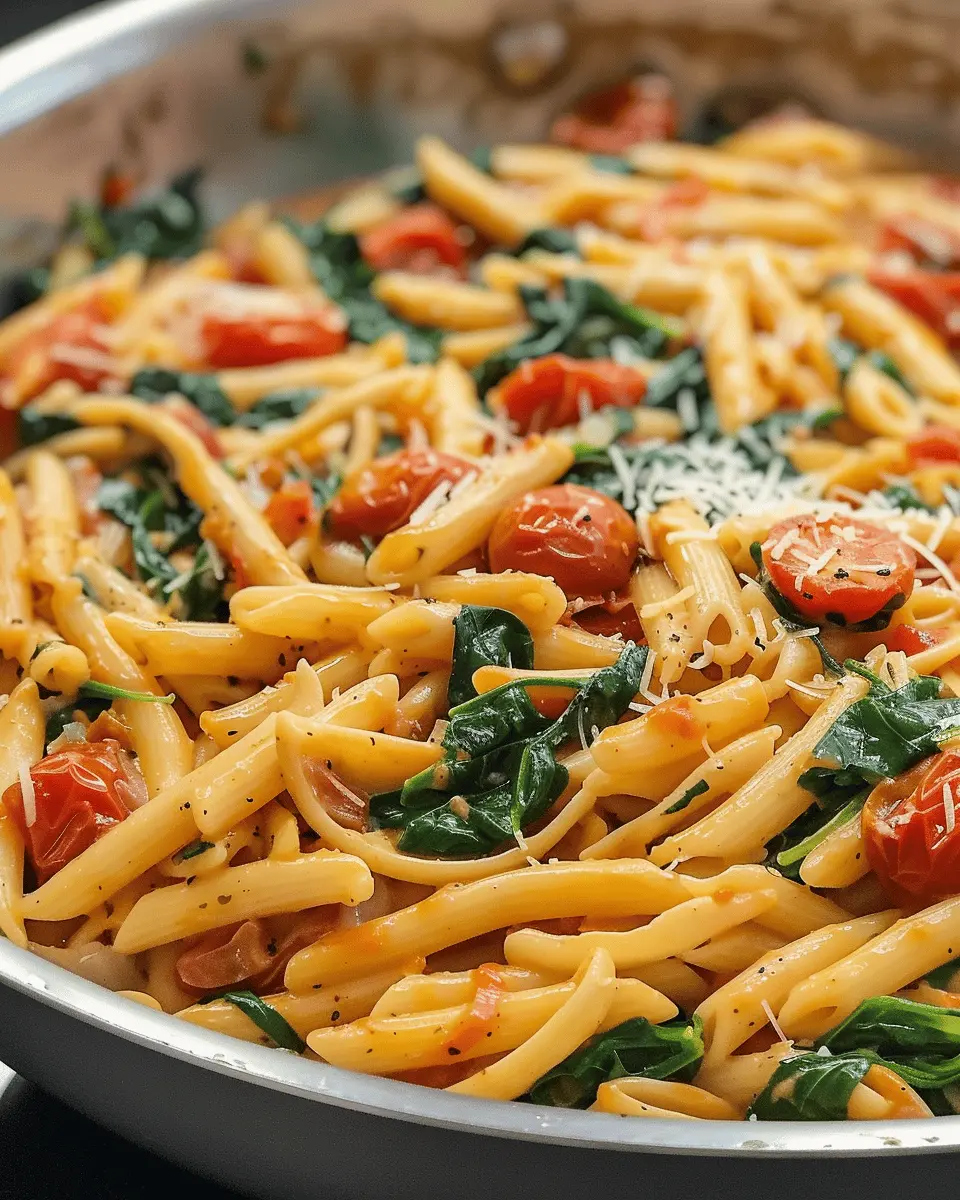One-Pot Spinach Tomato Pasta: Easy, Flavor-Packed Delight