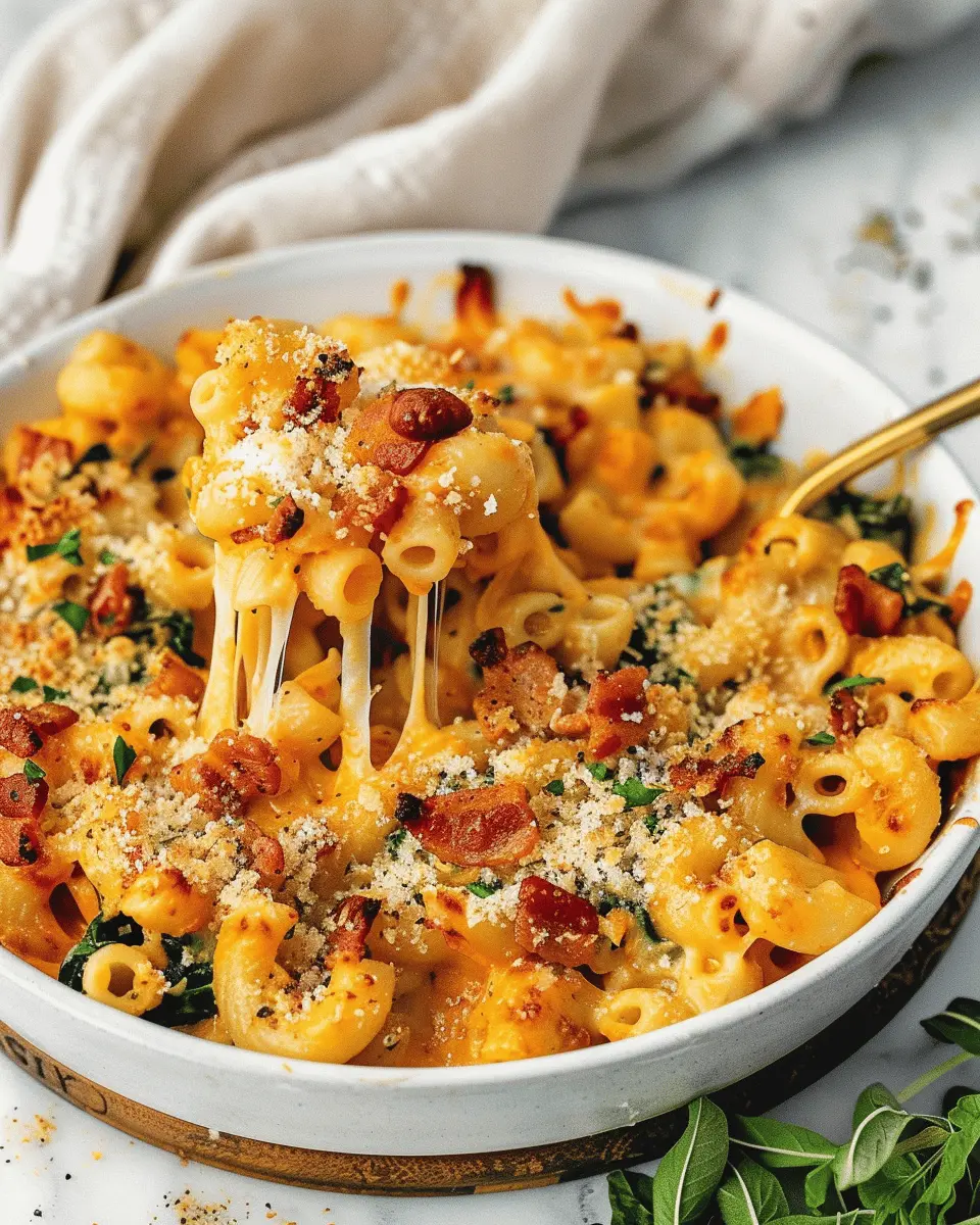 Spinach Bacon Pumpkin Mac and Cheese: A Comforting Delight