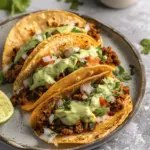 Crispy Baked Ground Turkey Tacos with Avocado Sauce