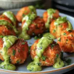 Salmon Balls with Creamy Avocado Sauce