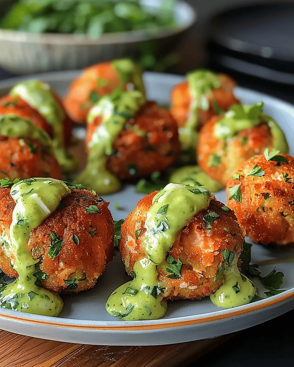 Salmon Balls with Creamy Avocado Sauce: A Juicy Homemade Delight