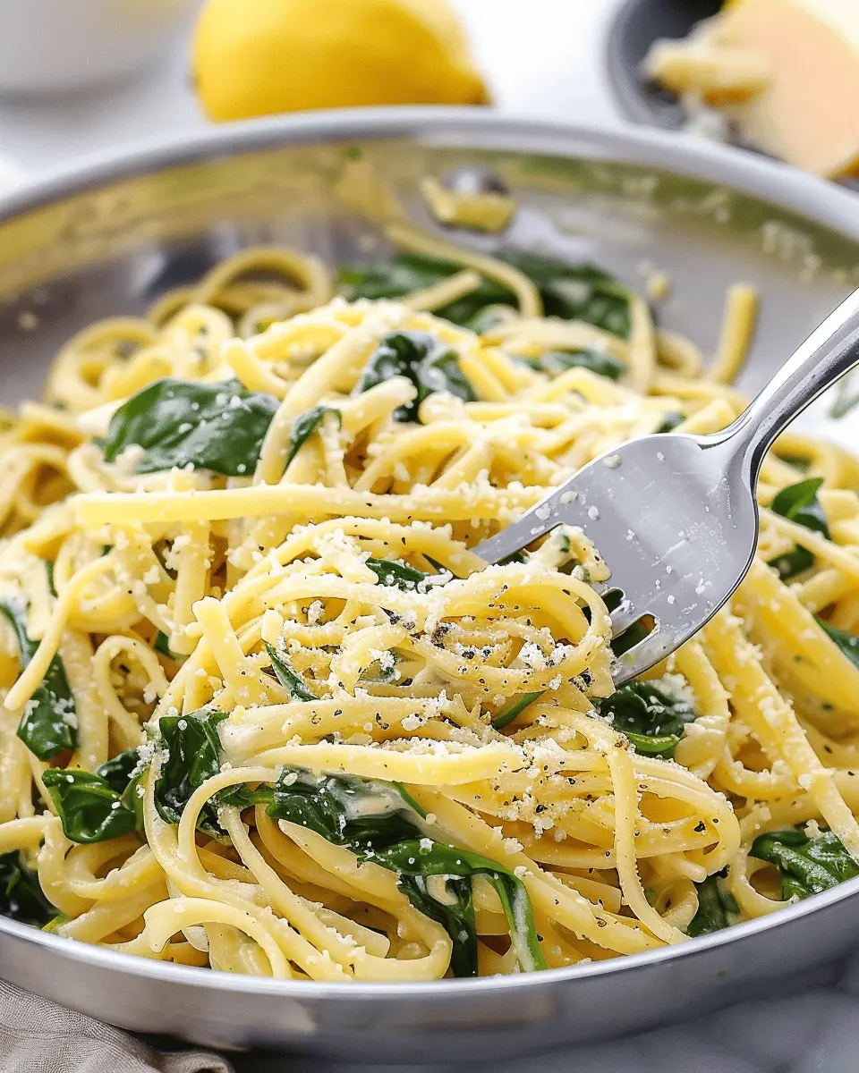 Spinach Lemon Pasta: The Best Creamy Delight with Turkey Bacon