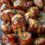 Mustard Hasselback Kielbasa Bites