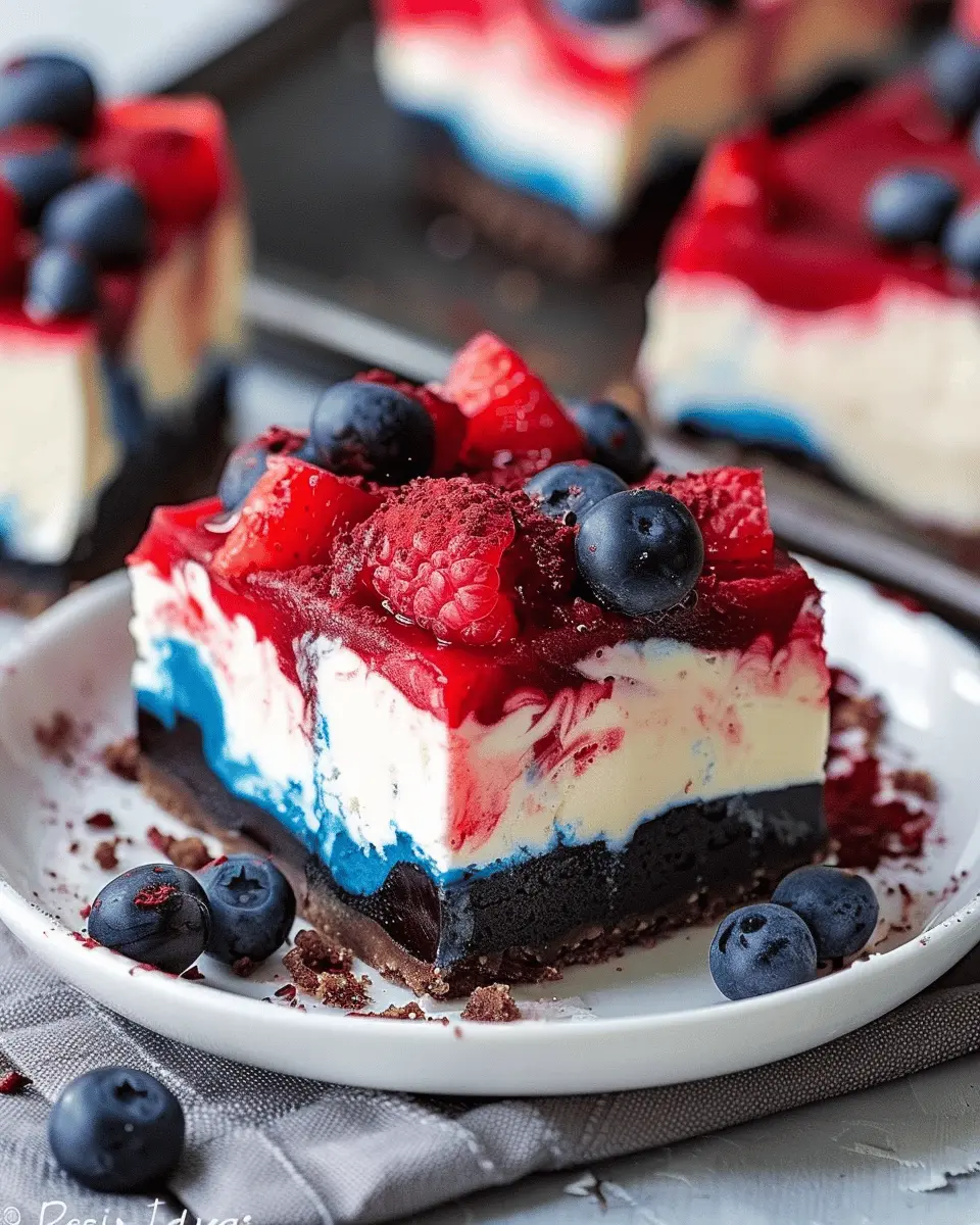 Red White and Blue Cheesecake Bars: Easy Indulgence for Summer Treats
