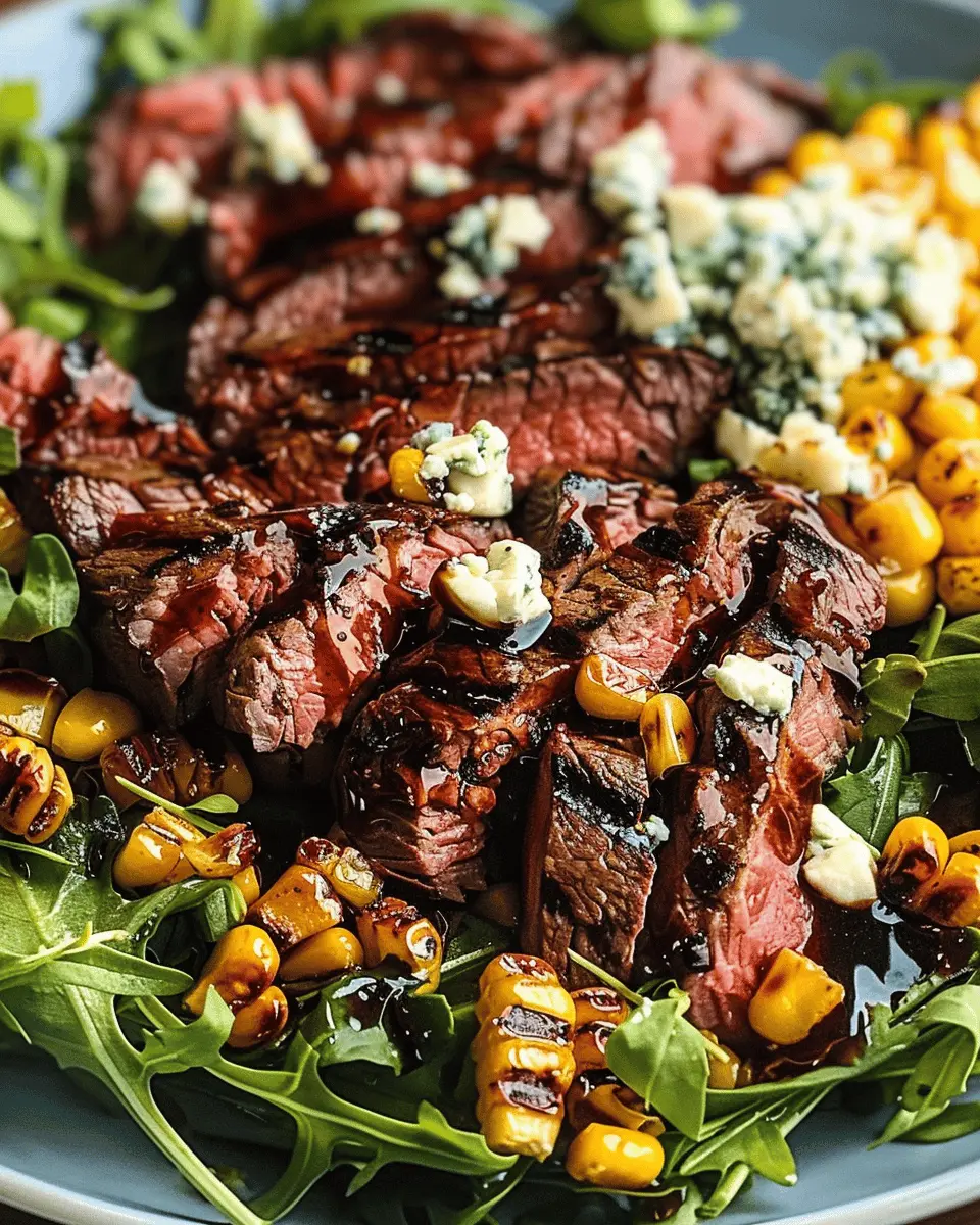 Grilled Balsamic Steak Salad: Easy Gorgonzola & Corn Delight