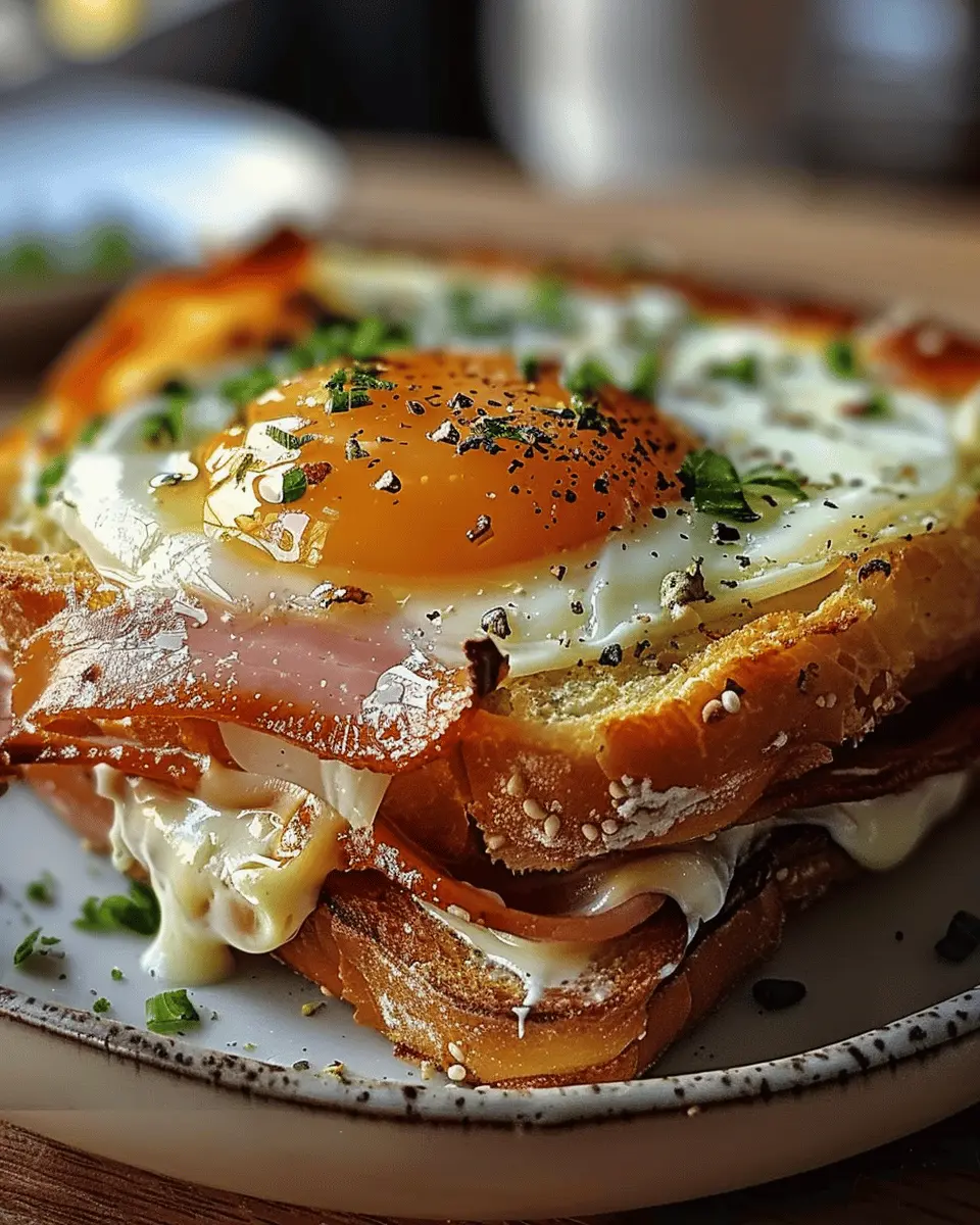 Croque Madame: Indulgent Turkey Bacon and Chicken Ham Delight