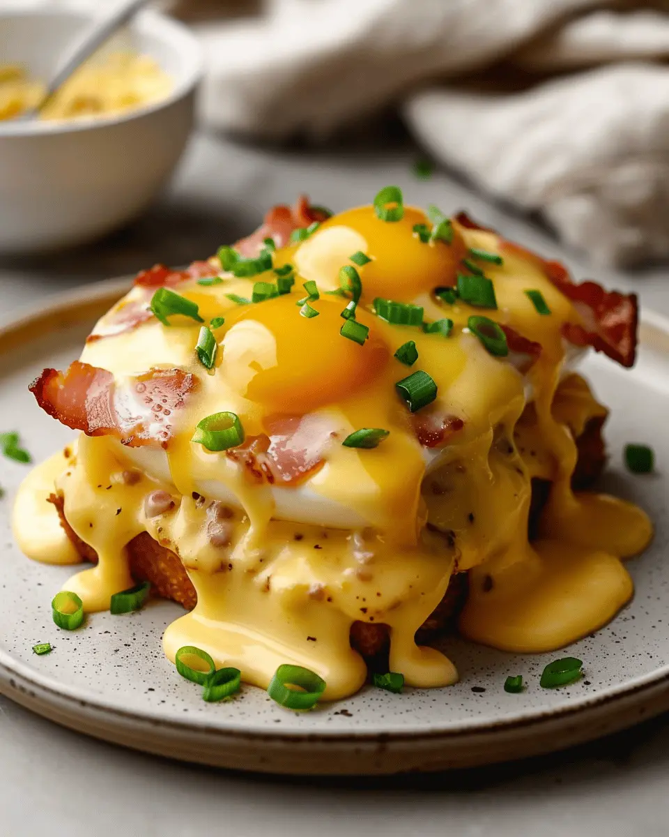 Eggs Benedict Casserole: Indulgent Turkey Bacon & Chicken Ham Delight