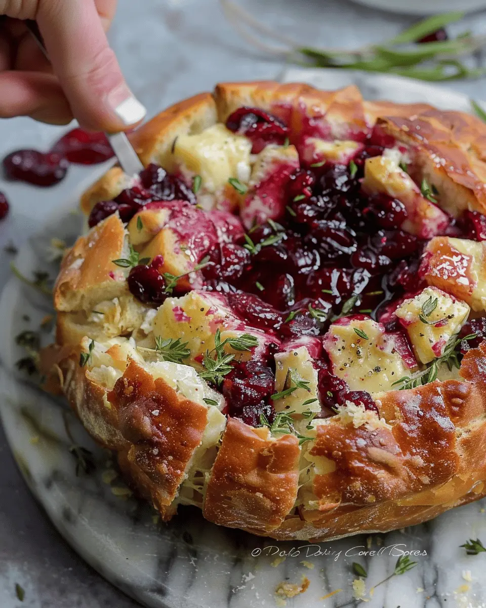 Pull Apart Baked Cranberry Brie Bread Bowl: Easy Festive Delight