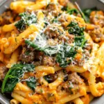 Creamy Butternut Squash Pasta with Sausage and Spinach