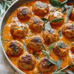 Turkey Meatballs in Pumpkin Sage Sauce