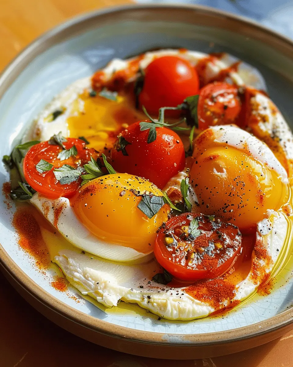 Poached Eggs with Roasted Tomatoes and Hummus: A Delightful Breakfast