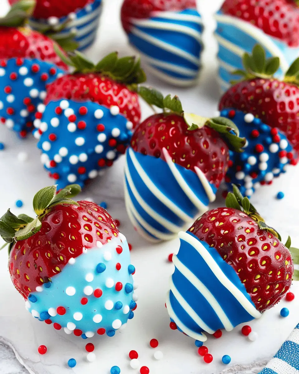 Red, White & Blue Chocolate Covered Strawberries: Easy Festive Treat
