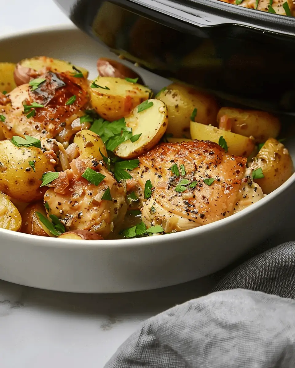 Slow Cooker Parmesan Garlic Chicken and Potatoes: Easy Comfort Meal