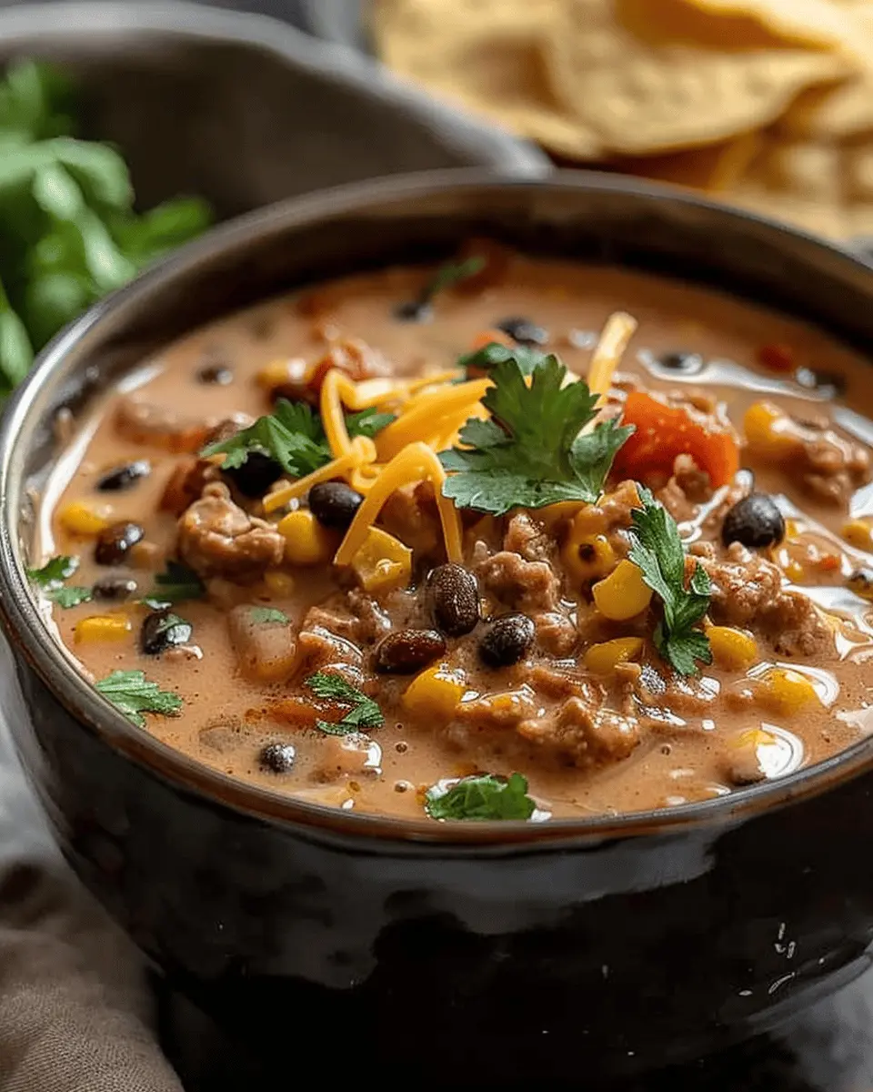 High Protein Creamy Taco Soup with Turkey Bacon Delight