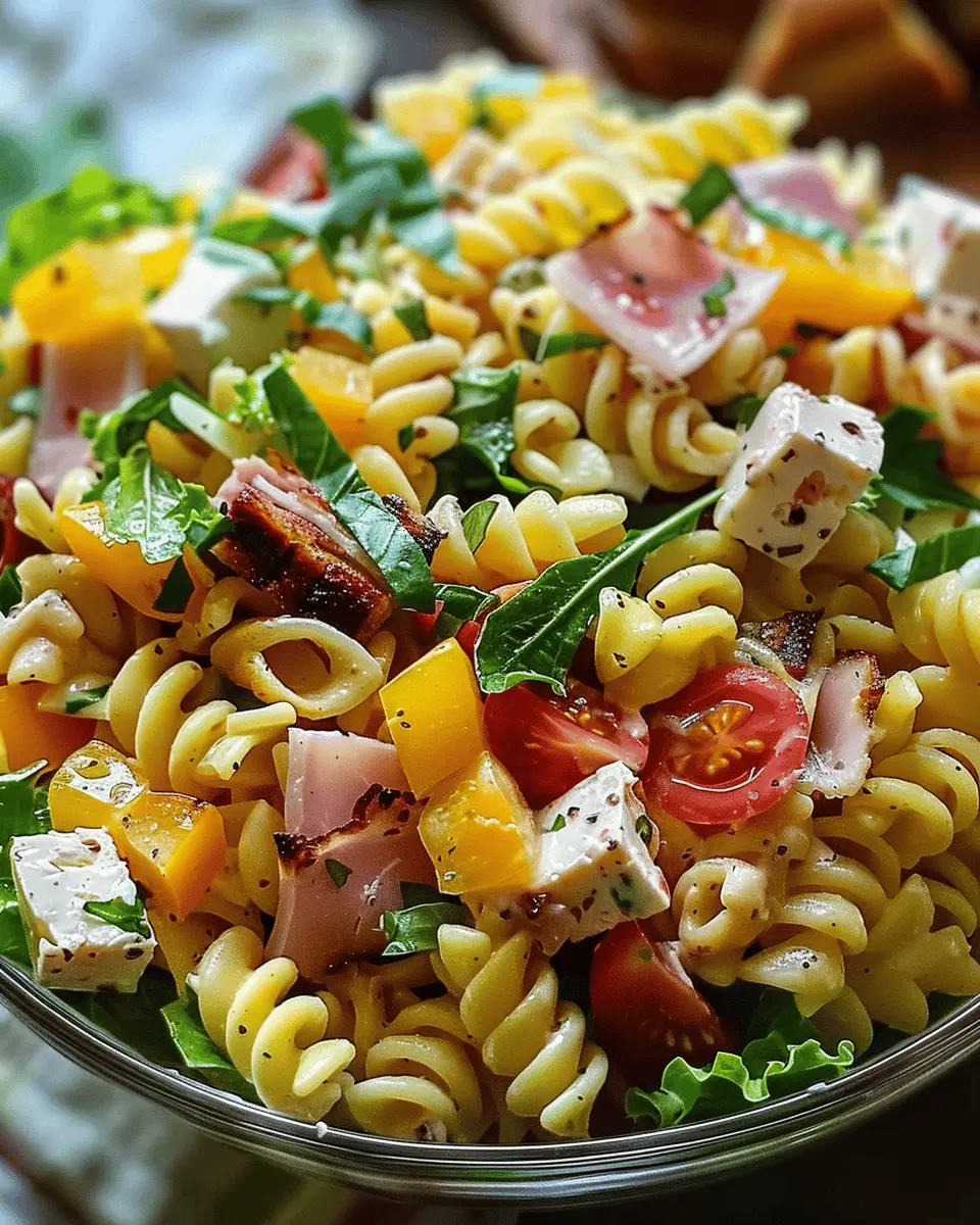 Club Sandwich Pasta Salad: Easy Recipe with Turkey Bacon and Chicken Ham