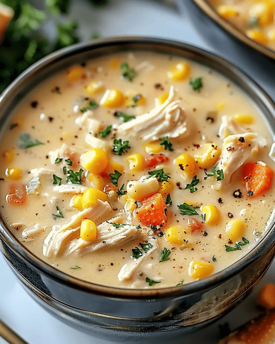 Ultimate Crockpot Chicken Corn Chowder with Turkey Bacon Twist
