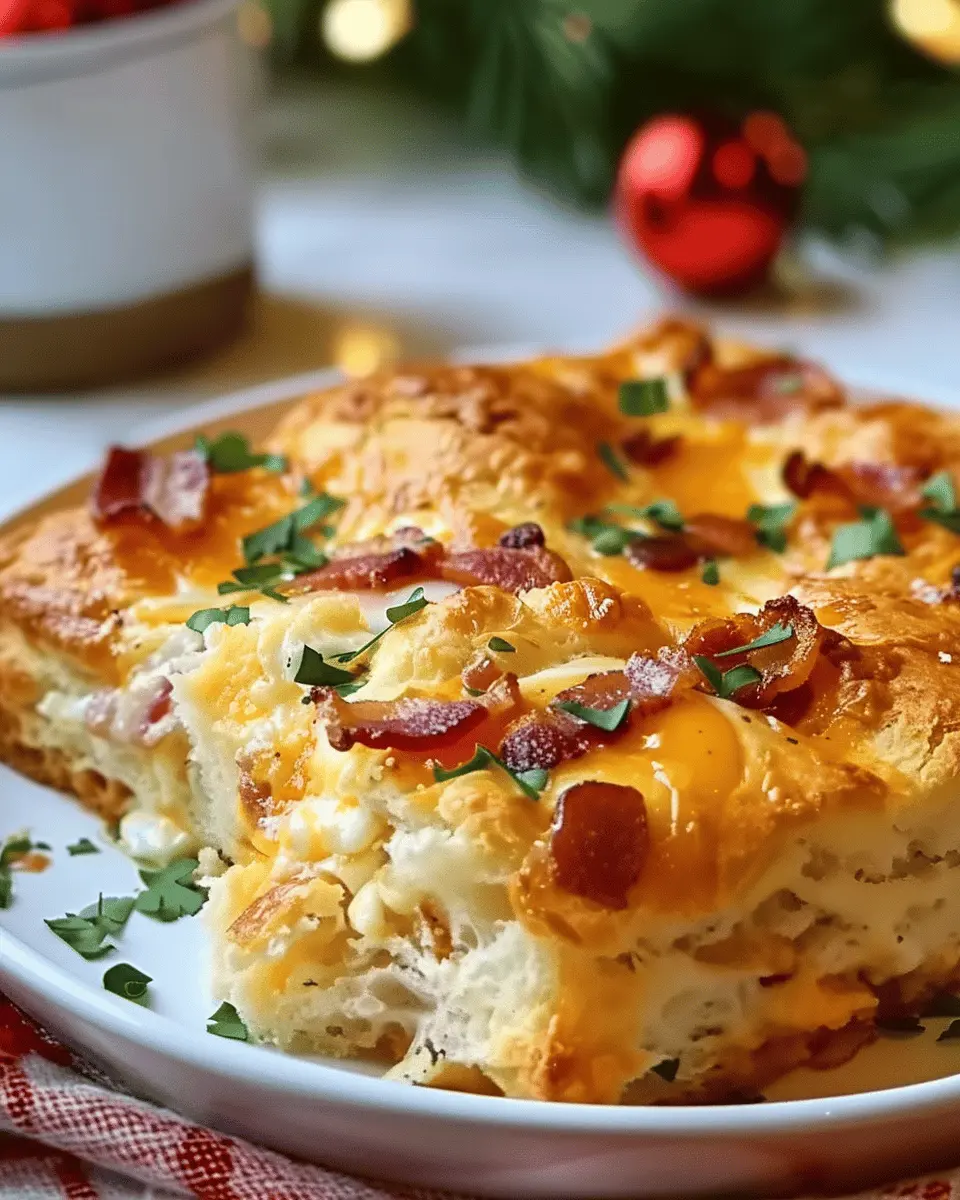 Christmas Morning Turkey Bacon, Egg, and Cheese Biscuit Bake Delight