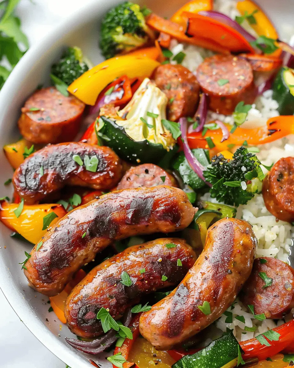 10 Minute Air Fryer Chicken Sausage and Veggies for Easy Meals