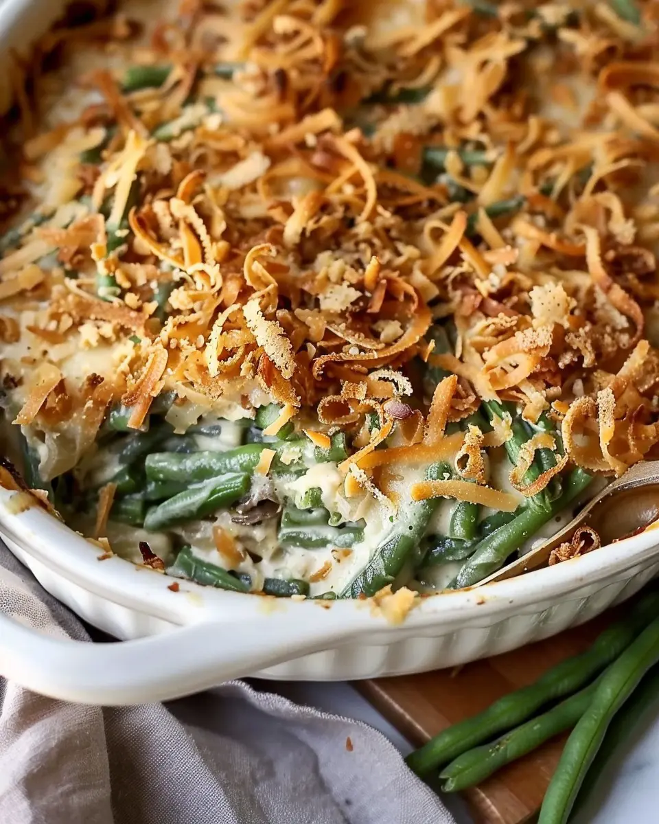 Green Bean Casserole Recipe: Cozy Comfort with Turkey Bacon