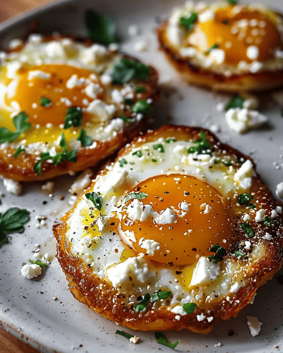 Crispy Feta Fried Eggs: Easy Breakfast with Turkey Bacon Delight