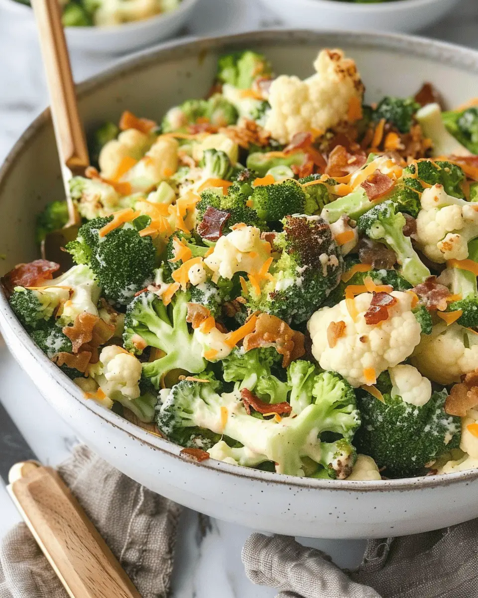 Broccoli Cauliflower Salad: Easy Recipe with Turkey Bacon Twist