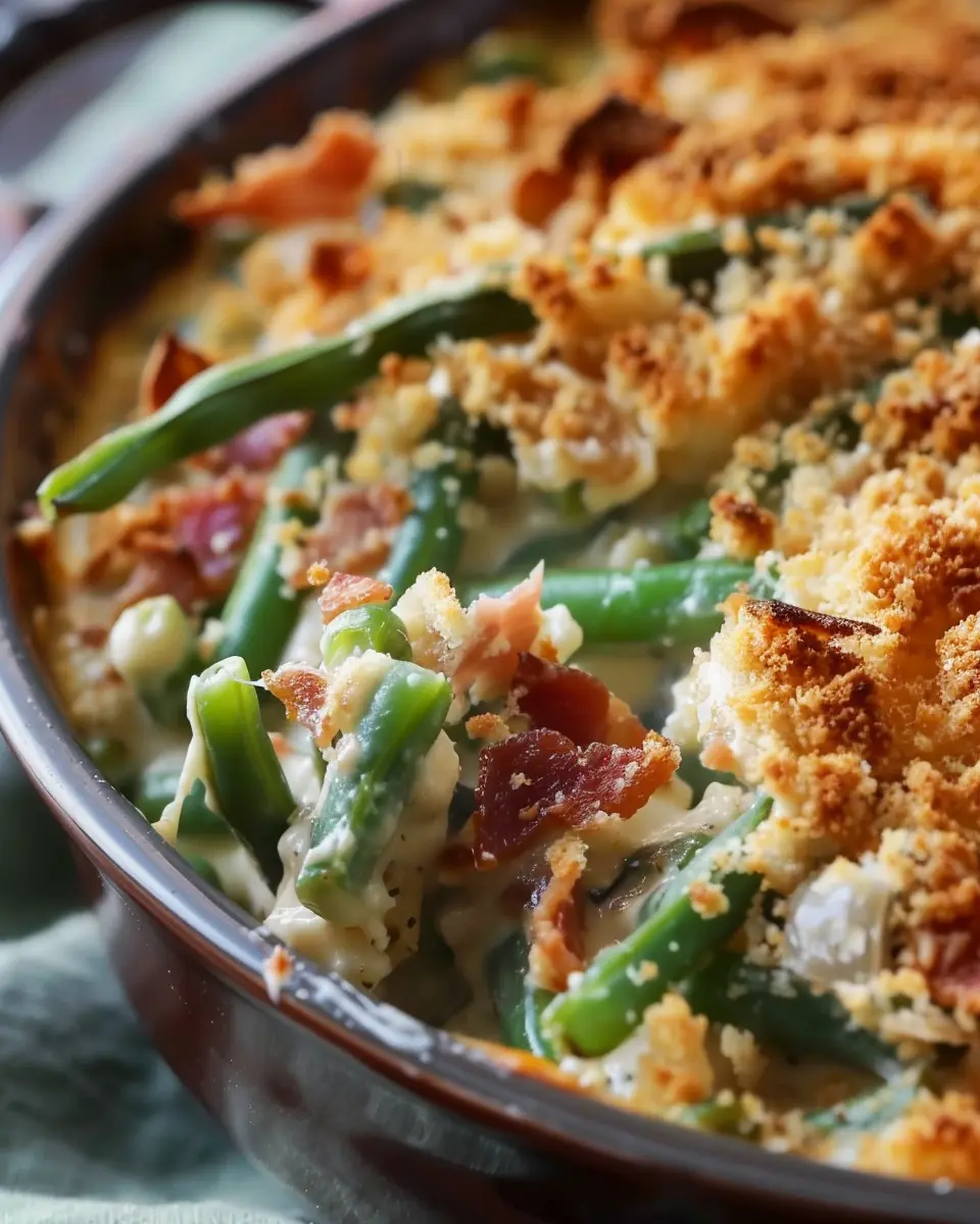 Green Bean Casserole Recipe: Indulgent Twist with Turkey Bacon