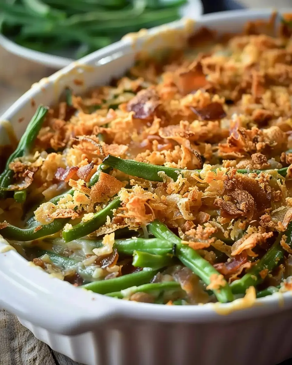 Simple Ina Garten Green Bean Casserole with Turkey Bacon Twist