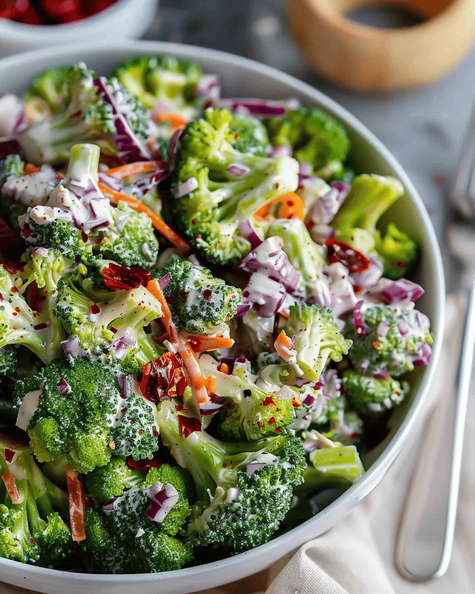 Broccoli Salad Delight with Turkey Bacon and Chicken Ham Twist
