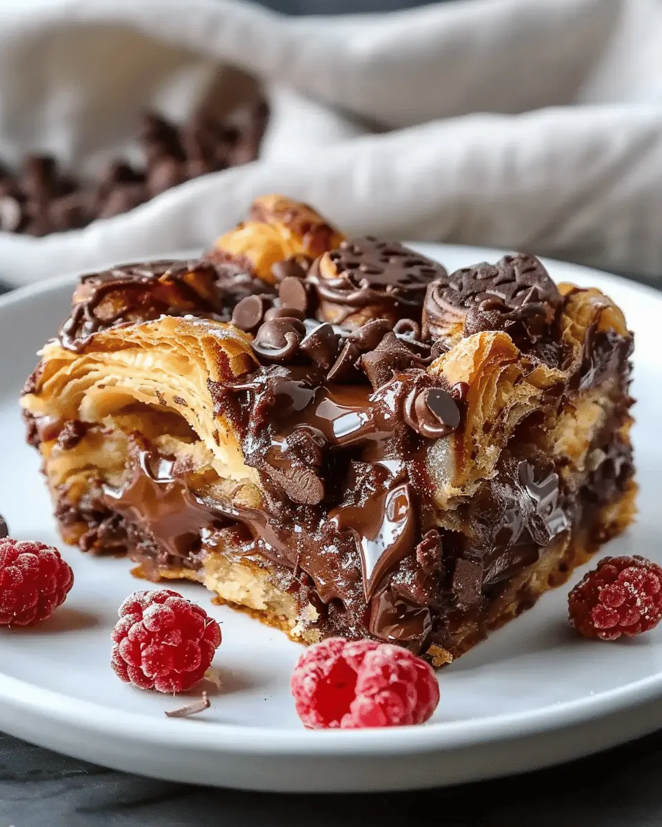 Decadent Chocolate Croissant Breakfast Bake with Turkey Bacon Delight