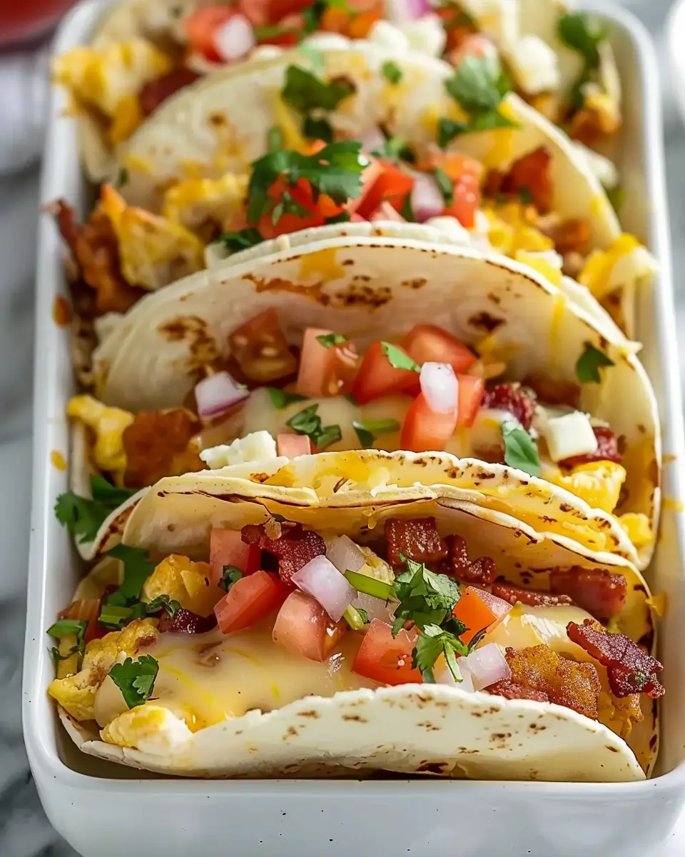 Tasty Baked Breakfast Tacos Recipe with Turkey Bacon Delight