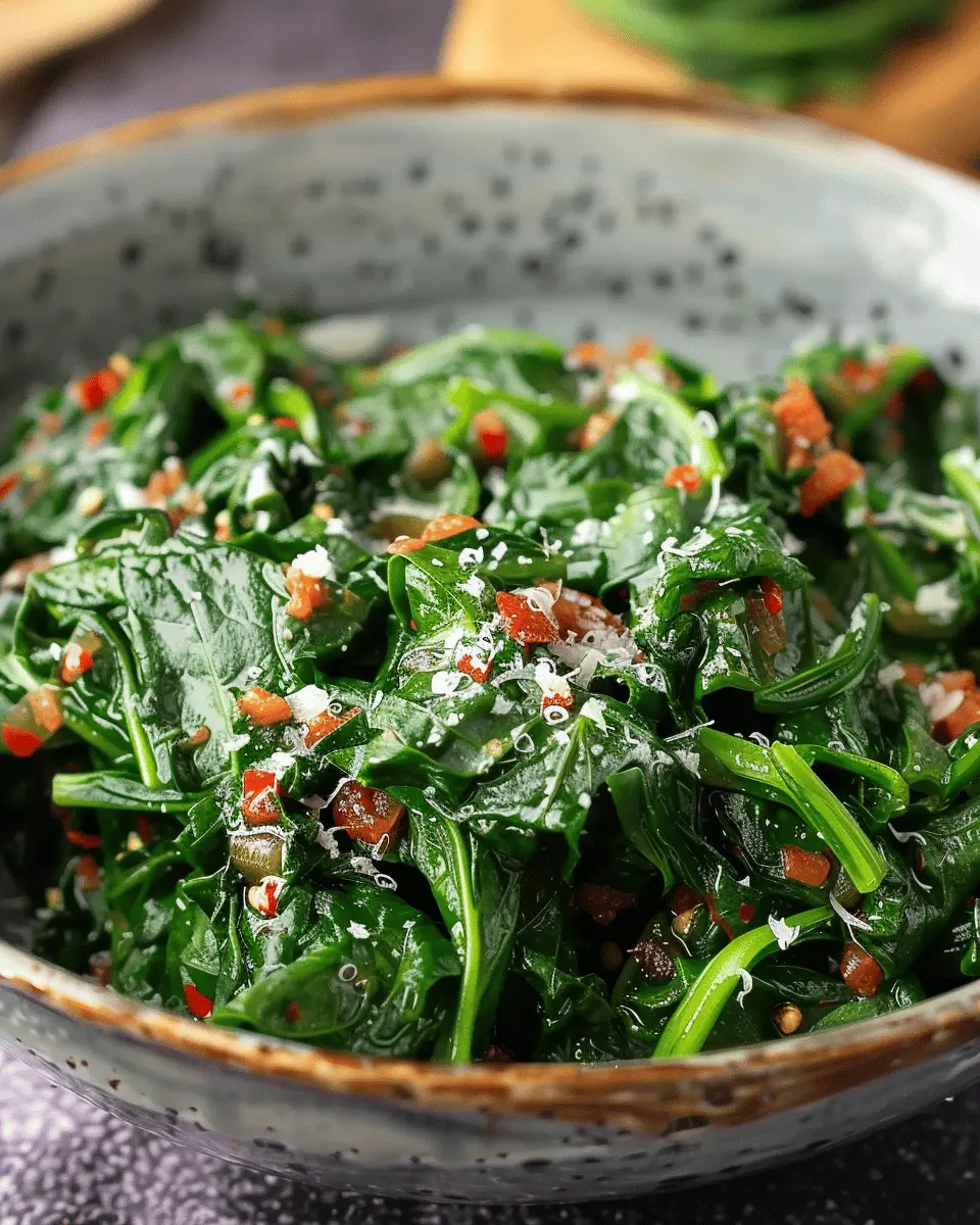 Italian Sautéed Baby Spinach: Easy Recipe with Turkey Bacon