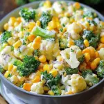 Creamy Broccoli Cauliflower Corn Salad