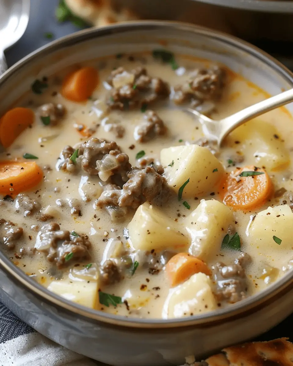Crockpot Creamy Potato & Hamburger Soup: A Cozy Comfort Food