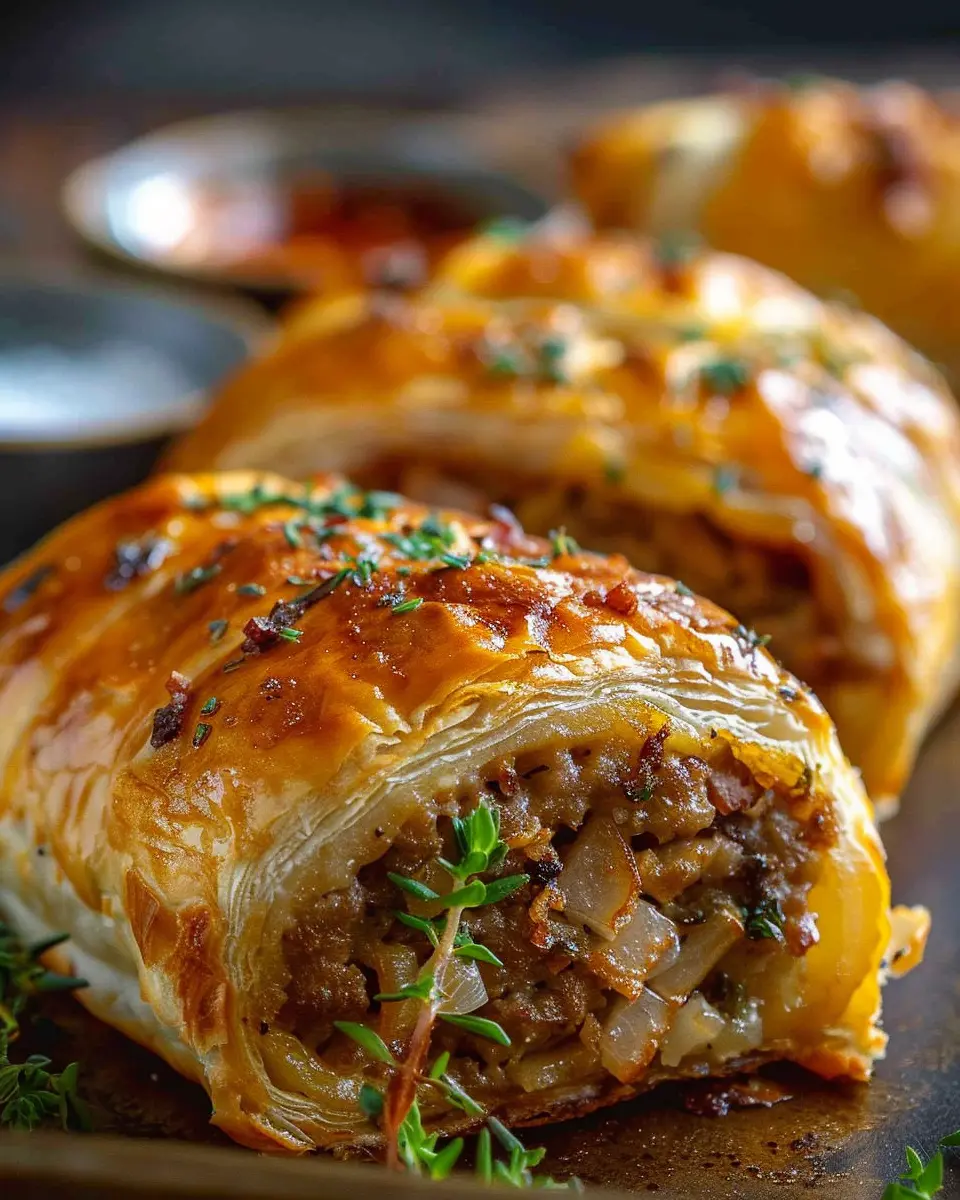 Savory French Onion Sausage Rolls: Golden, Flaky &amp; Irresistibly Delicious