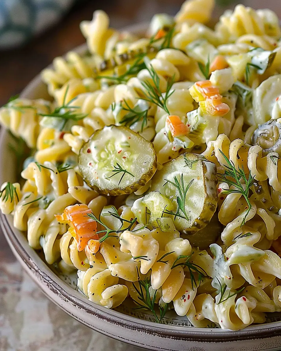 Simple Dill Pickle Pasta Salad