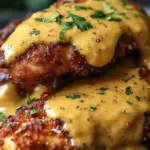 Pretzel Chicken with Mustard-Cheddar Sauce