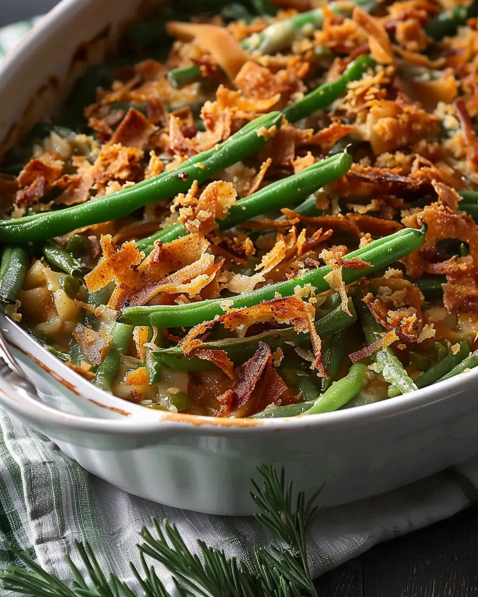 Ina Garten’s Green Bean Casserole with Turkey Bacon Twist