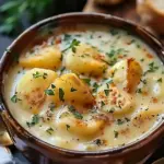 Hearty Cheddar Garlic Herb Potato Soup Recipe