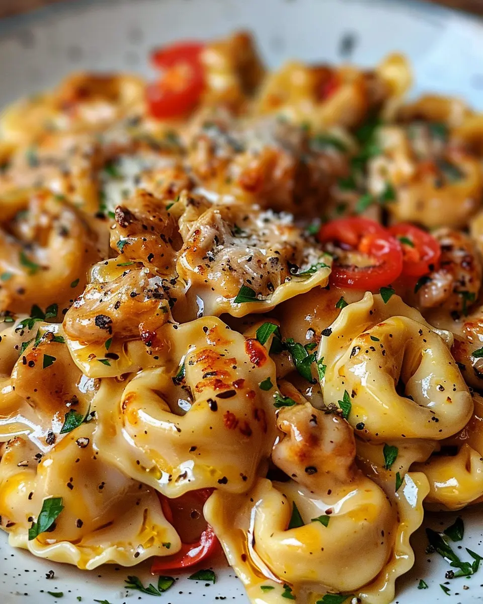 Cowboy Butter Garlic Chicken Tortellini: Easy Recipe with Fire-Roasted Red Peppers